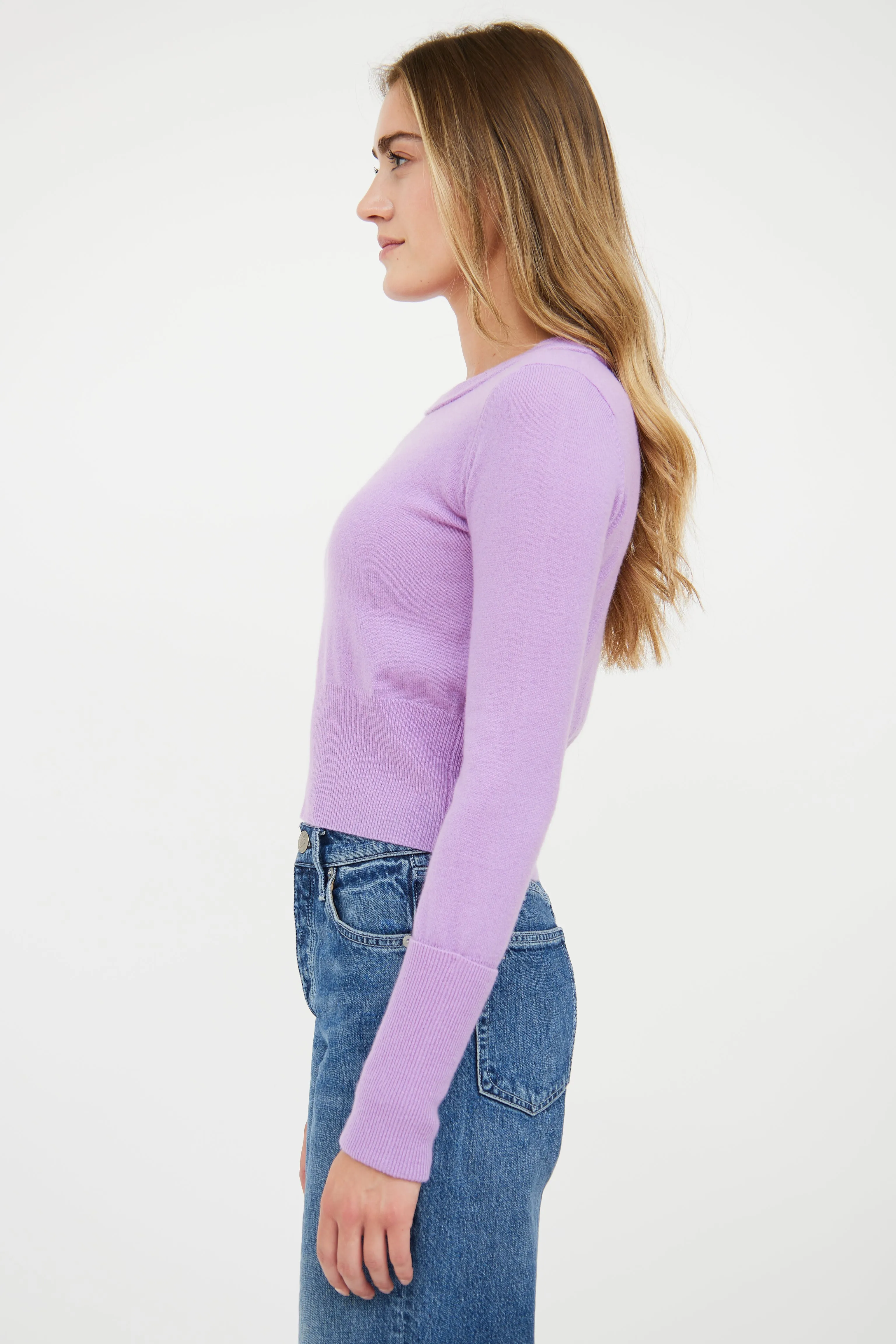 Lilac Purple Cashmere Knit Sweater