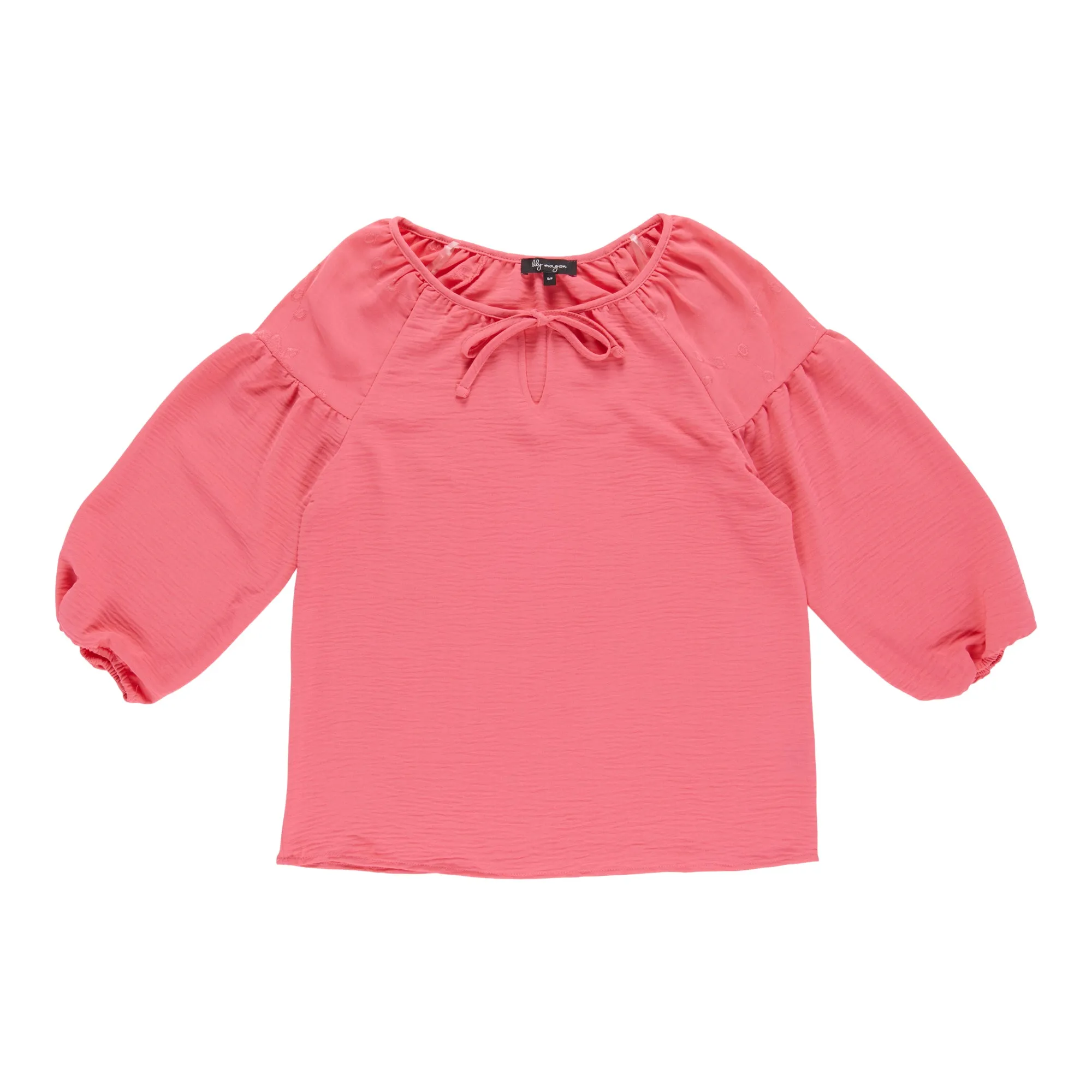 lily morgan Women's V-Neck Blouse With Embroidery Detail