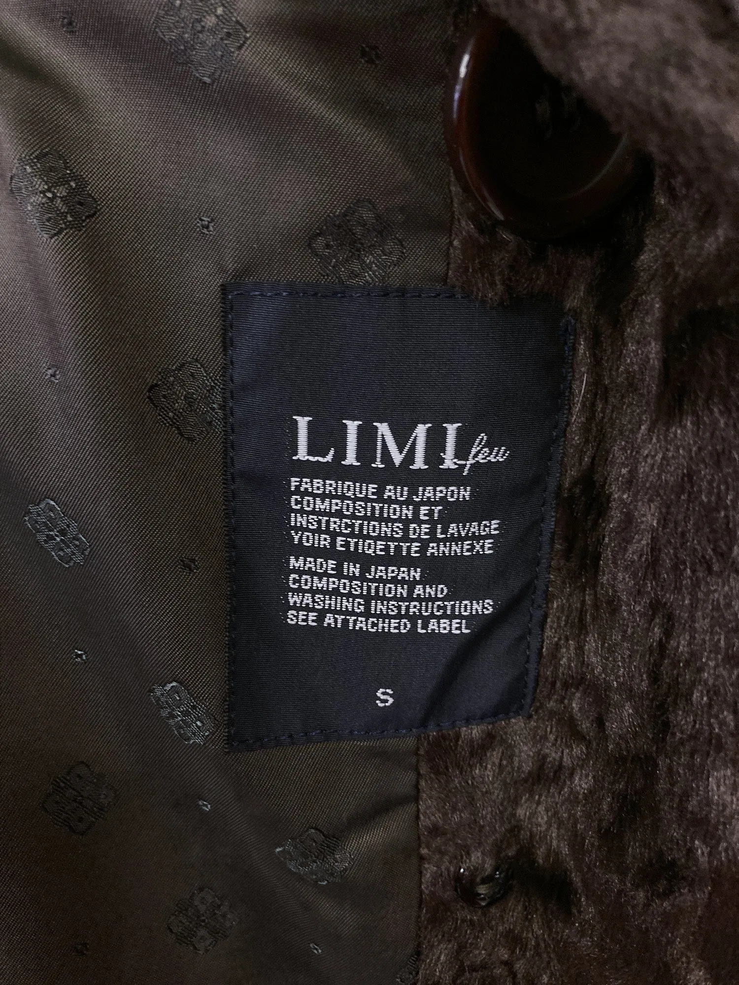 Limi Feu brown rayon faux fur trench coat