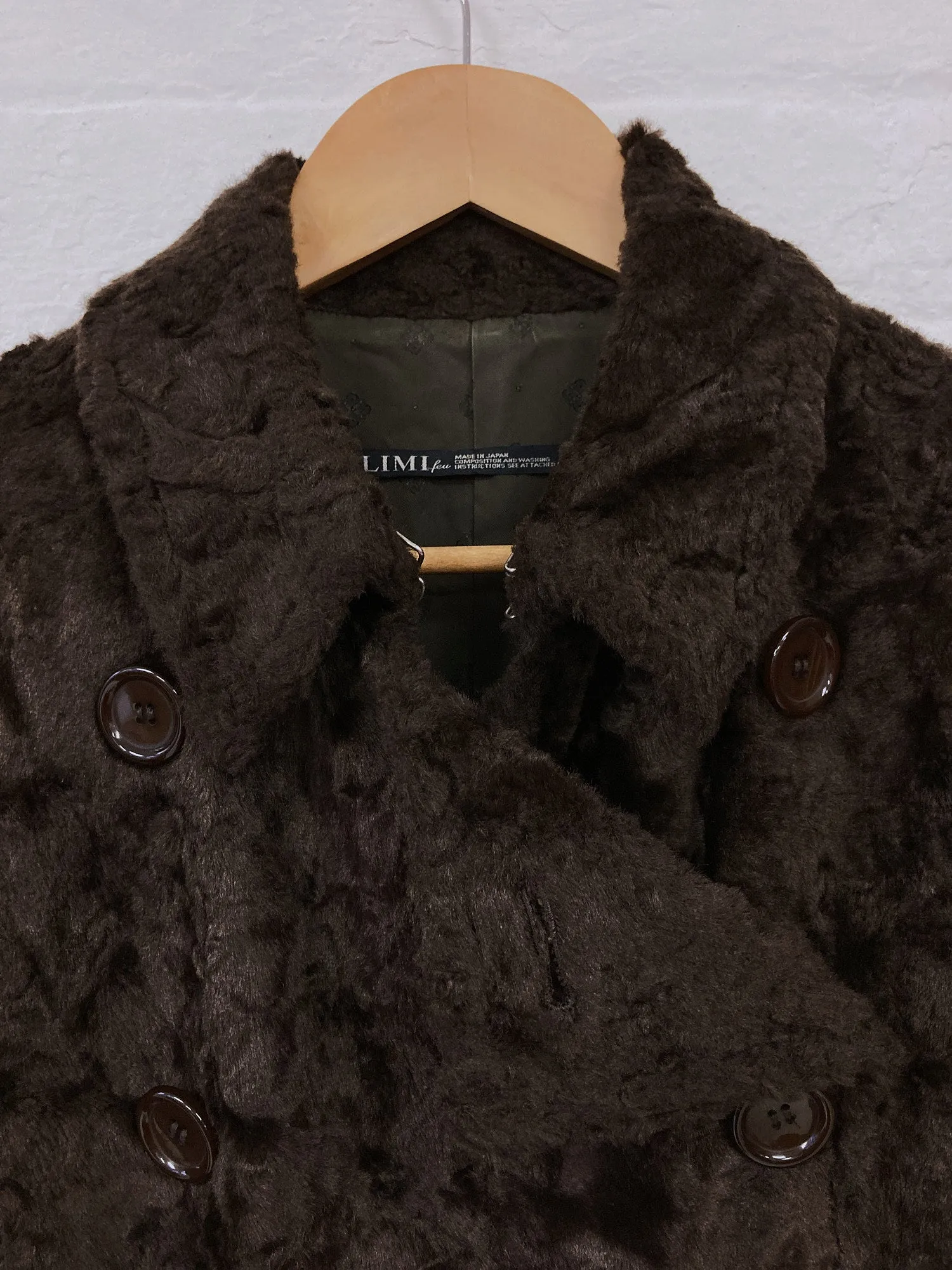 Limi Feu brown rayon faux fur trench coat