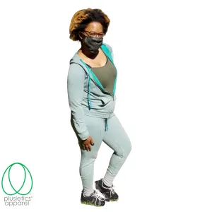 Metro Cuffed Zip  Hoodie - Marl Jade