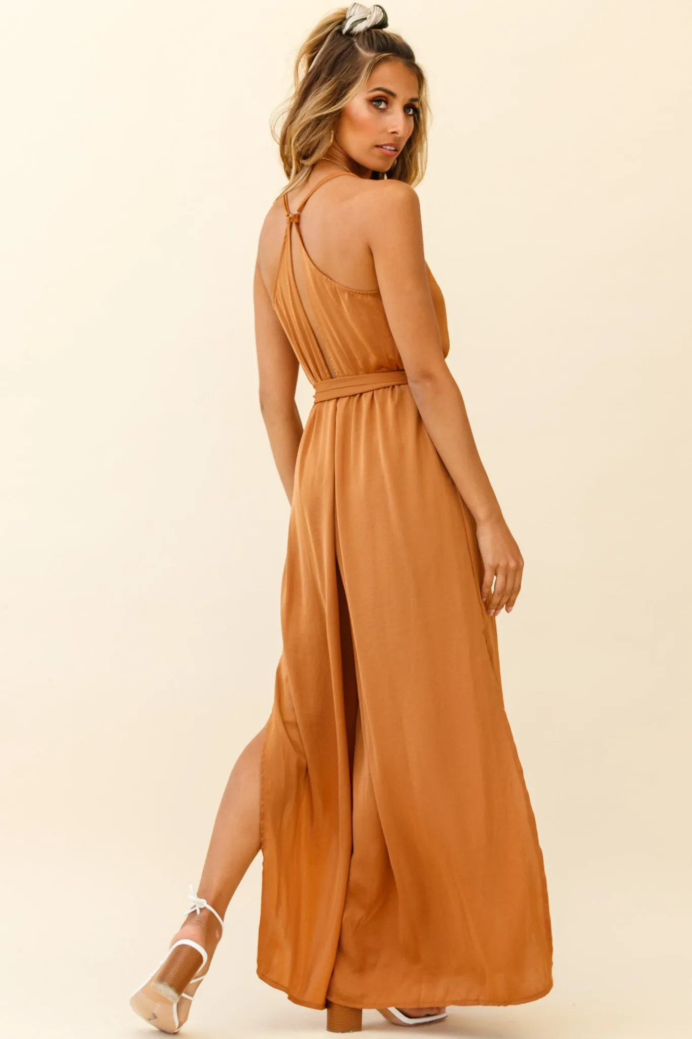 Miso Wide-Leg Cami Jumpsuit Tan