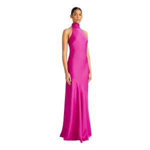 Monique Lhuillier "Caroline" Satin Halter Gown 44111055