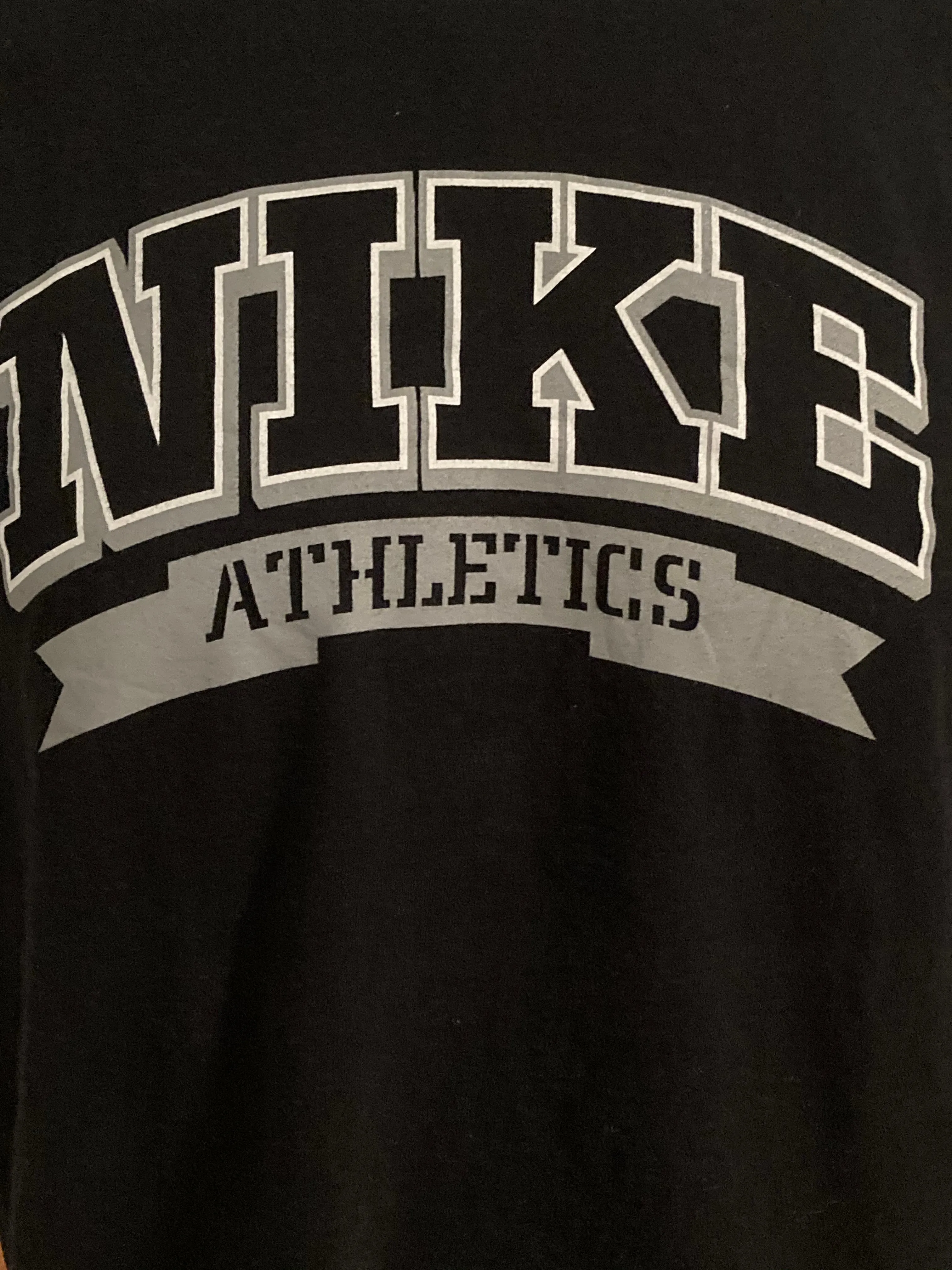 NIKE "ATHLETICS" LOOSE FIT Graphic Print Adult L Large Lrg Black T-Shirt Tee Shirt