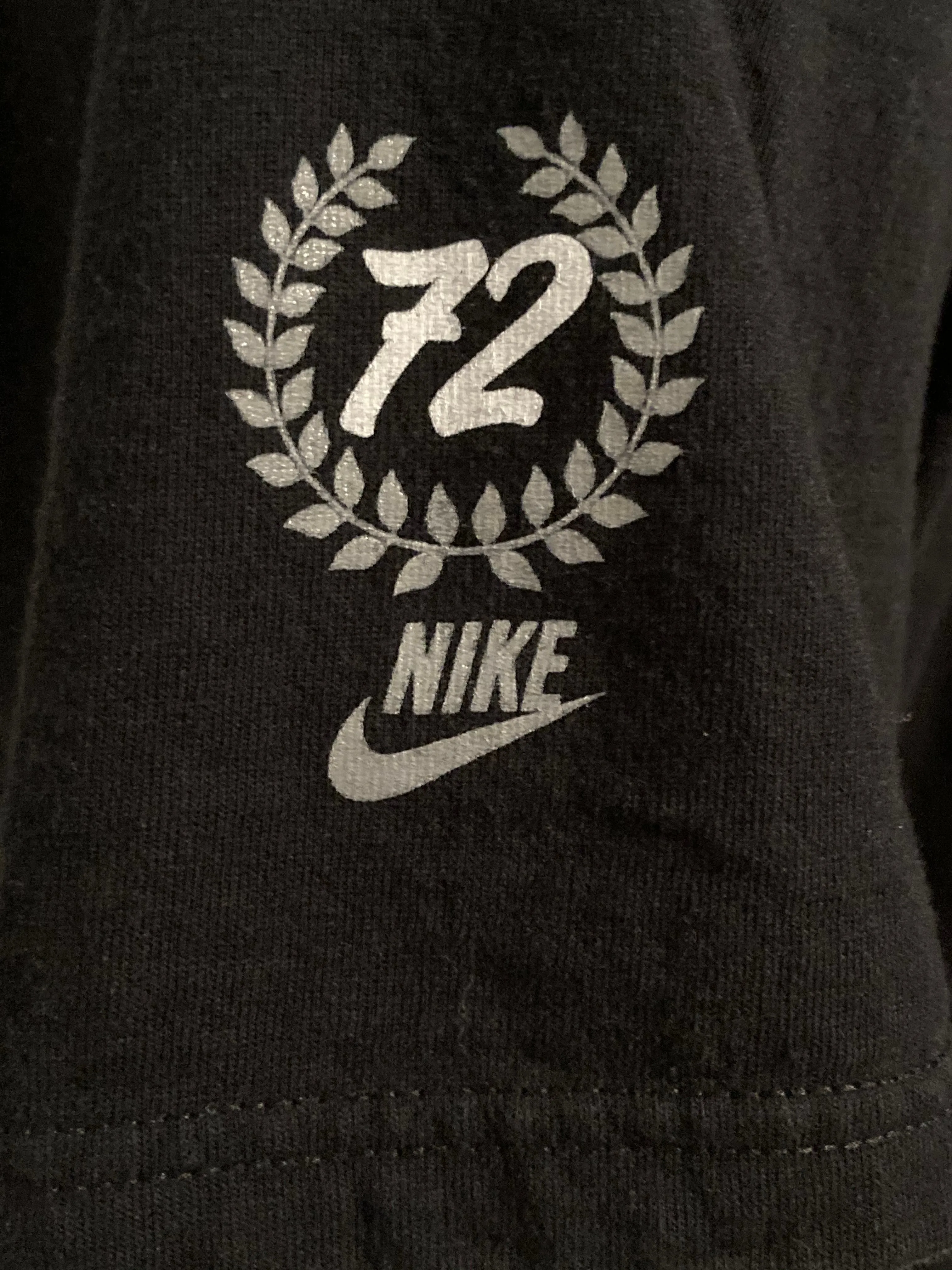 NIKE "ATHLETICS" LOOSE FIT Graphic Print Adult L Large Lrg Black T-Shirt Tee Shirt