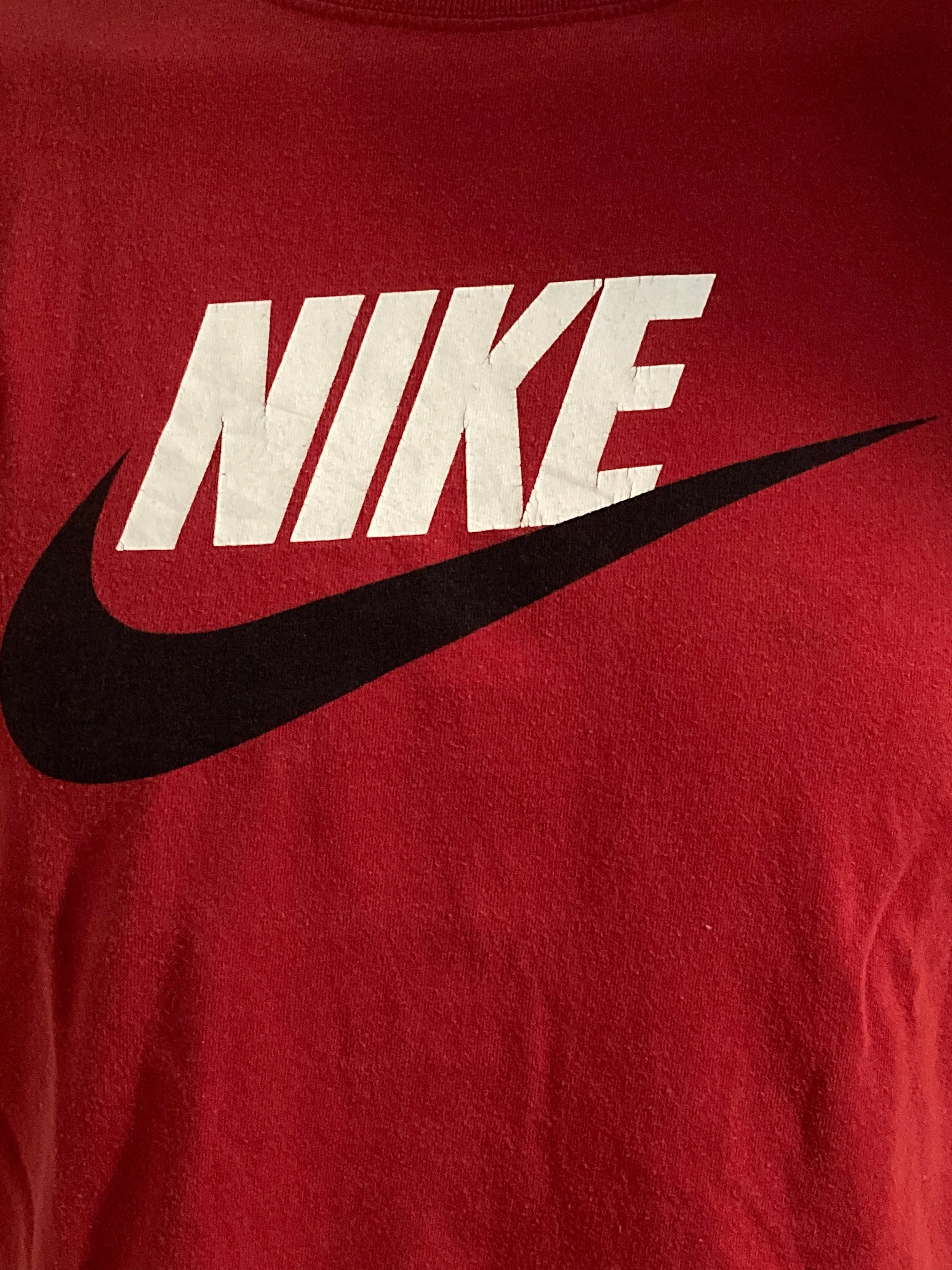 NIKE "SWOOSH" LOOSE FIT Graphic Print Adult S Small SM Red T-Shirt Tee Shirt