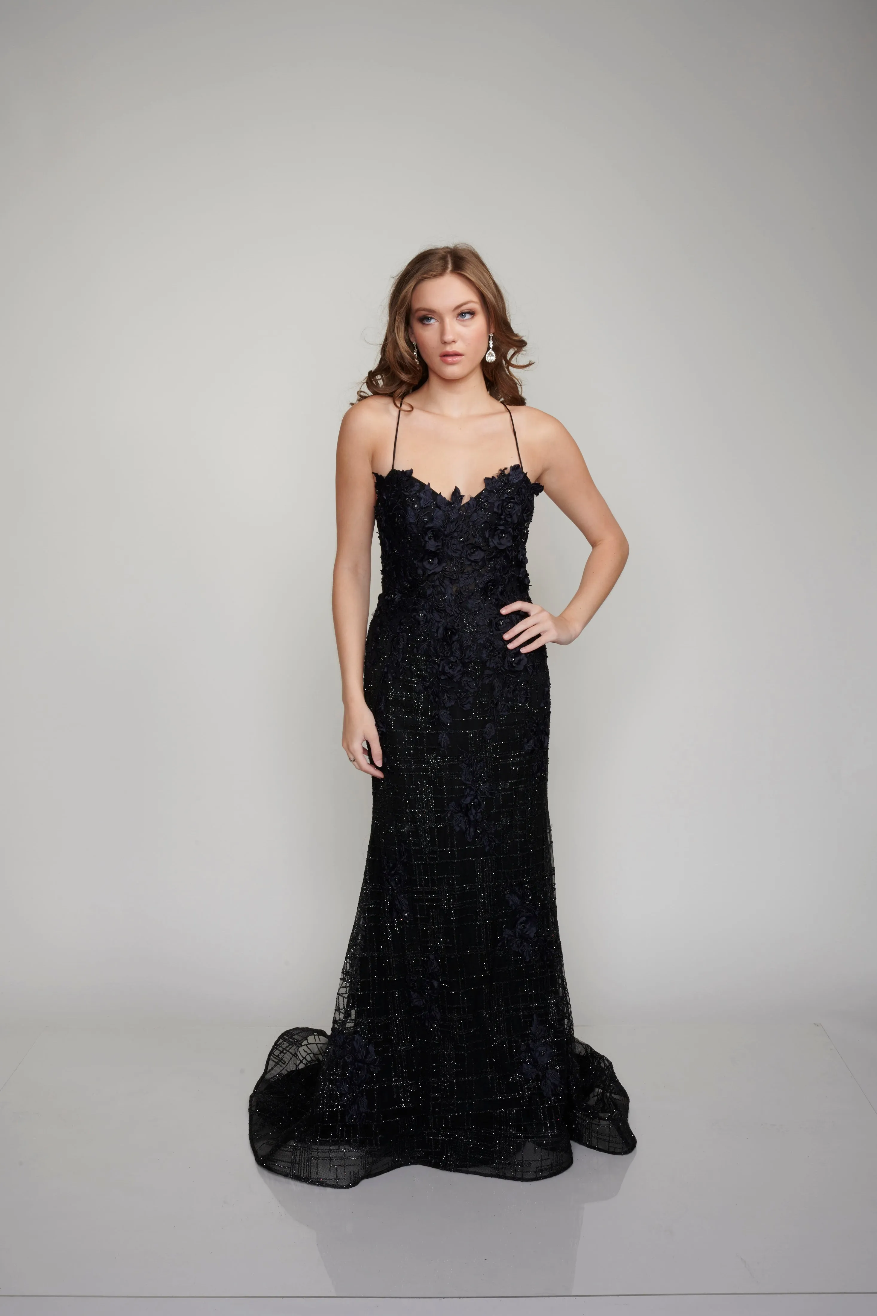 Nina Canacci 5209 Size 6, 10 Long Glitter Lace Formal Prom Dress Pageant Gown Backless Corset