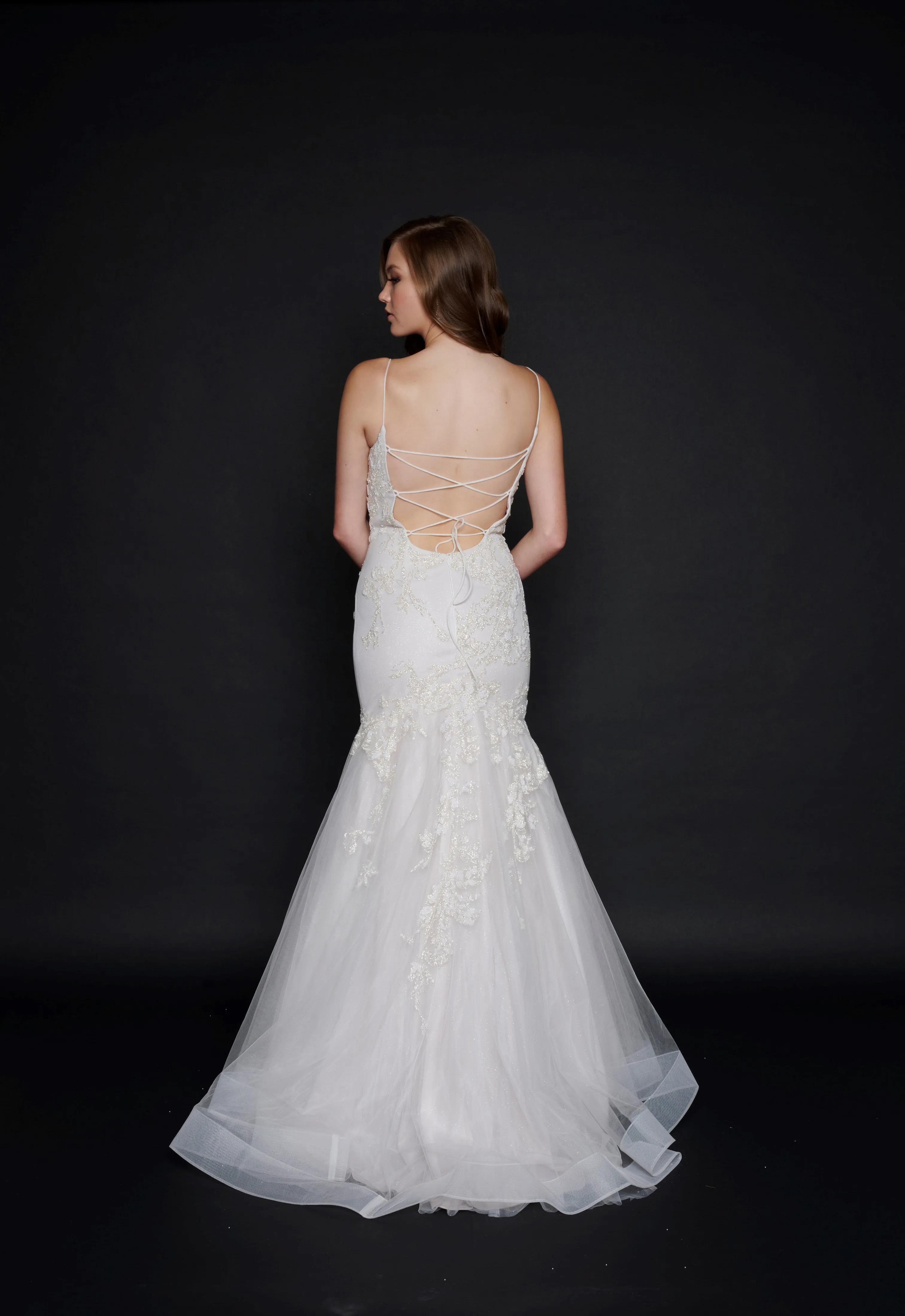 Nina Canacci 9120 Size 6 Long Shimmer Lace Mermaid Prom Dress Pageant Gown Backless Corset