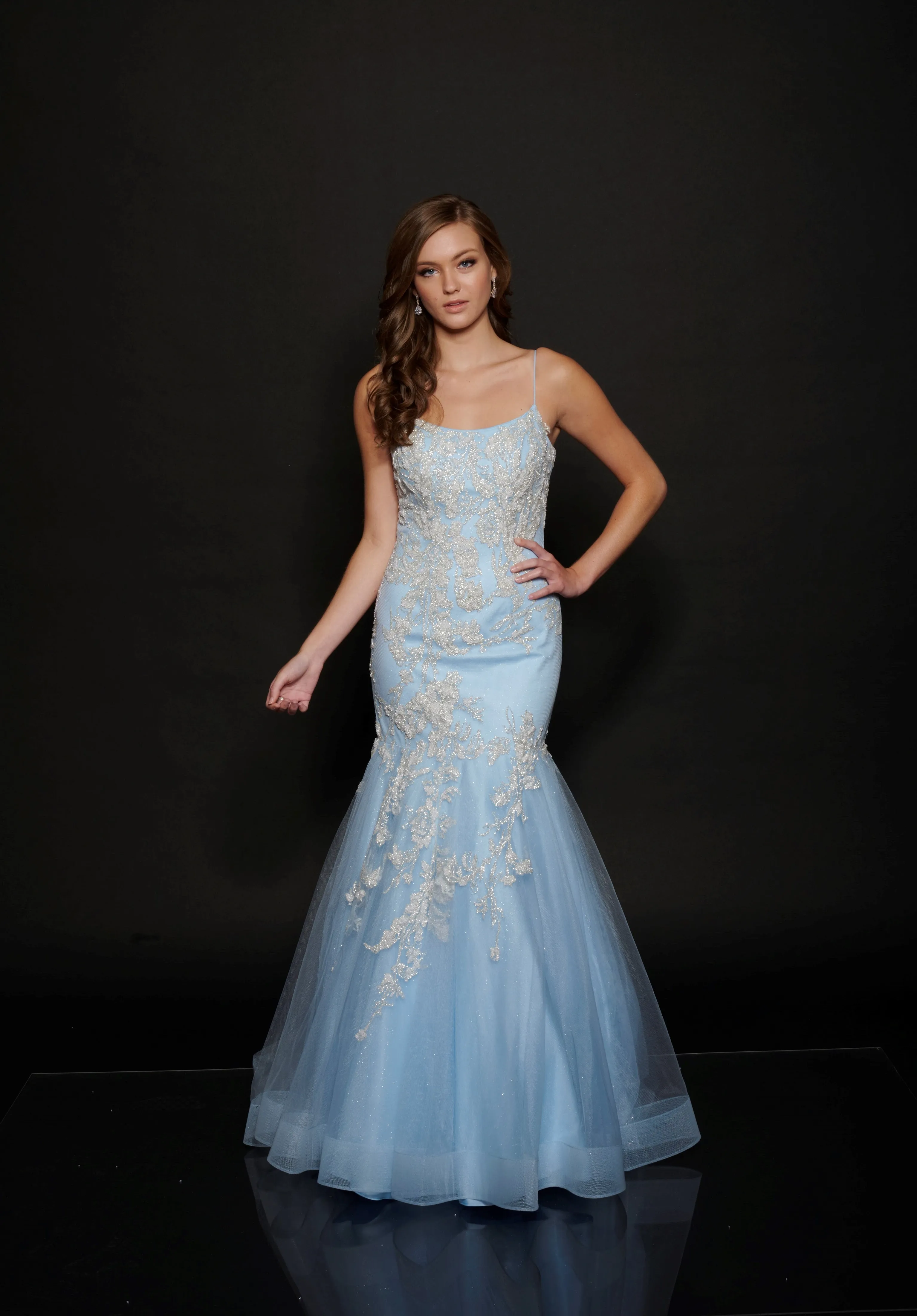 Nina Canacci 9120 Size 6 Long Shimmer Lace Mermaid Prom Dress Pageant Gown Backless Corset