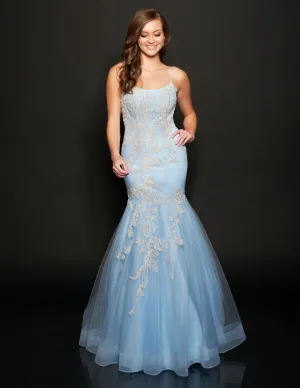 Nina Canacci 9120 Size 6 Long Shimmer Lace Mermaid Prom Dress Pageant Gown Backless Corset