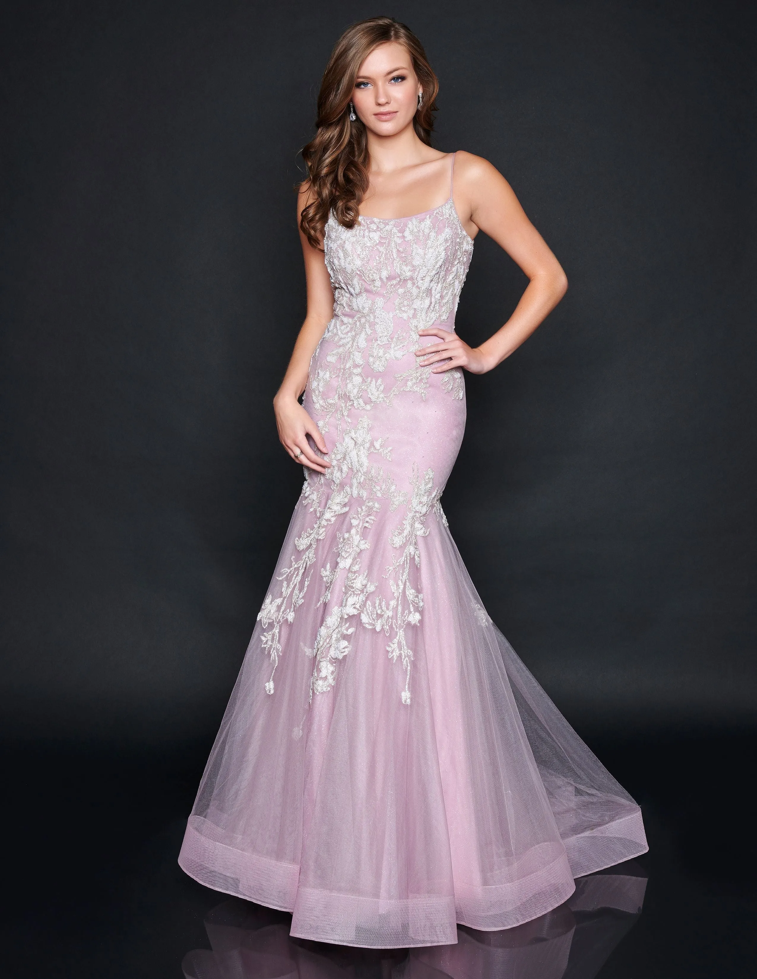 Nina Canacci 9120 Size 6 Long Shimmer Lace Mermaid Prom Dress Pageant Gown Backless Corset