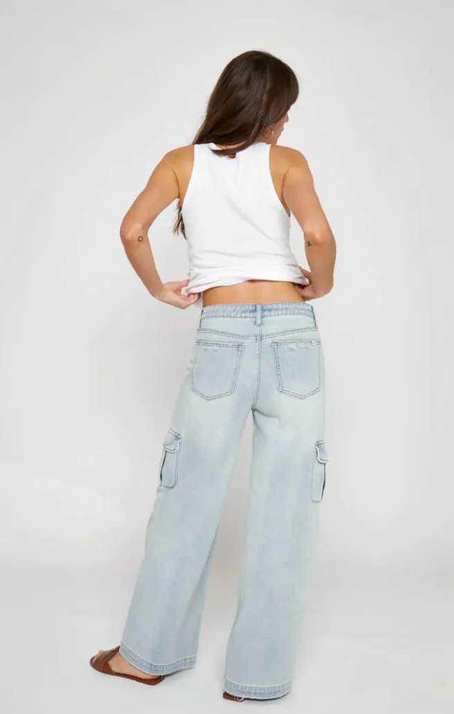 Oliver Logan Wide Leg Jeans the Madison Cargo in  Hotel Cali