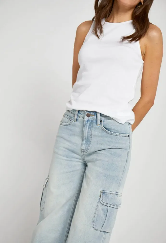 Oliver Logan Wide Leg Jeans the Madison Cargo in  Hotel Cali