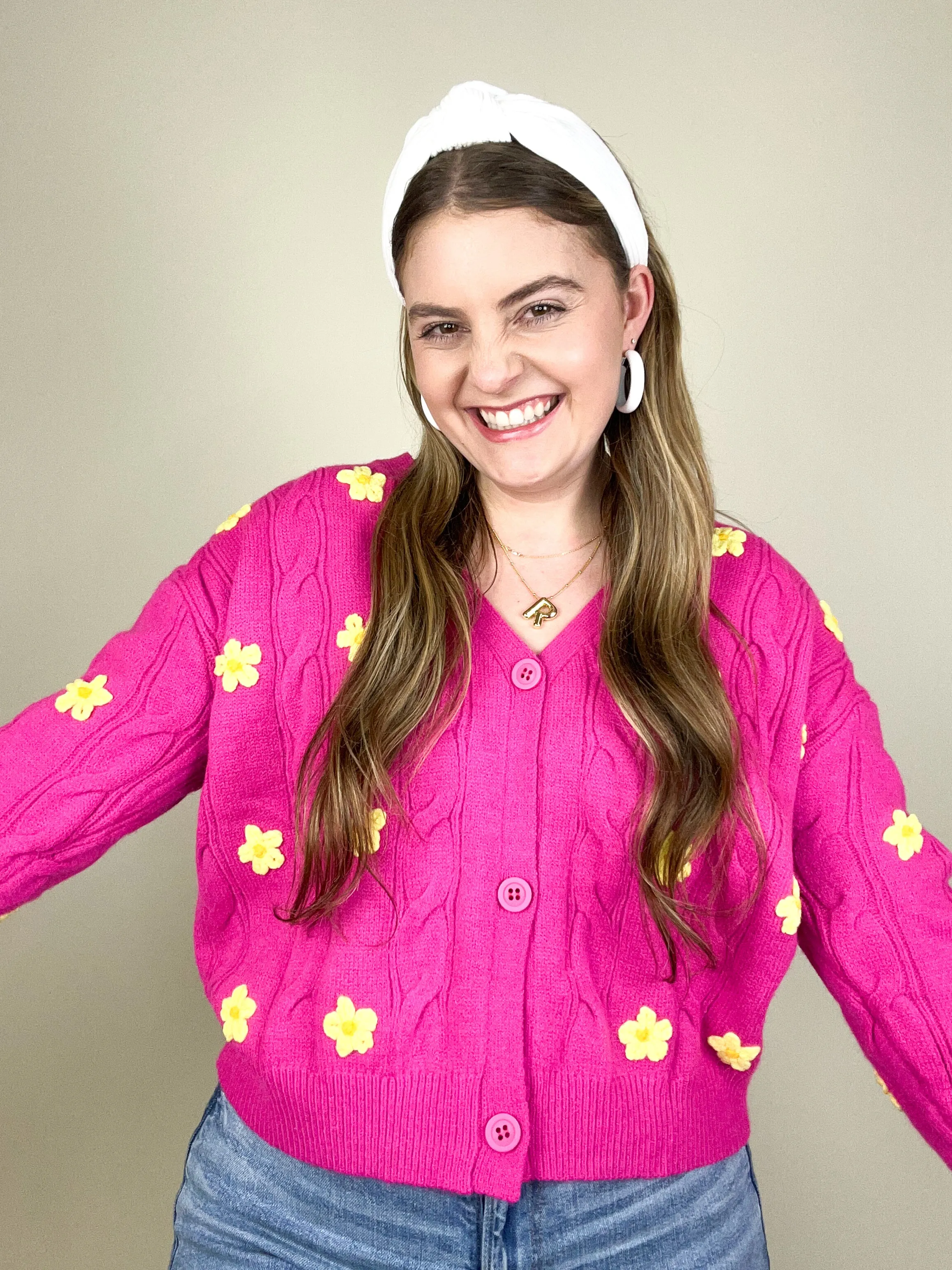 Pink Lemonade 3D Floral Sweater