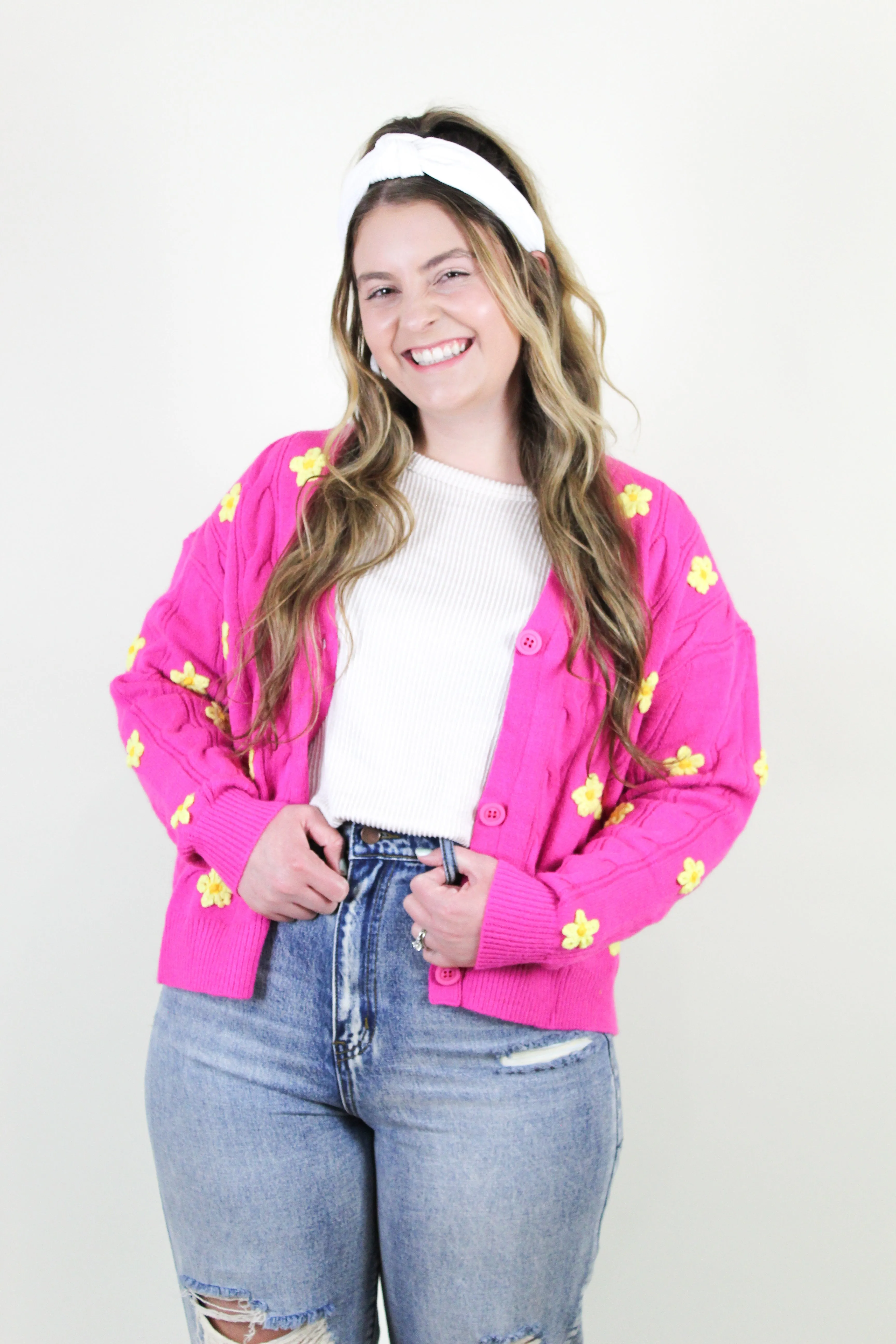 Pink Lemonade 3D Floral Sweater
