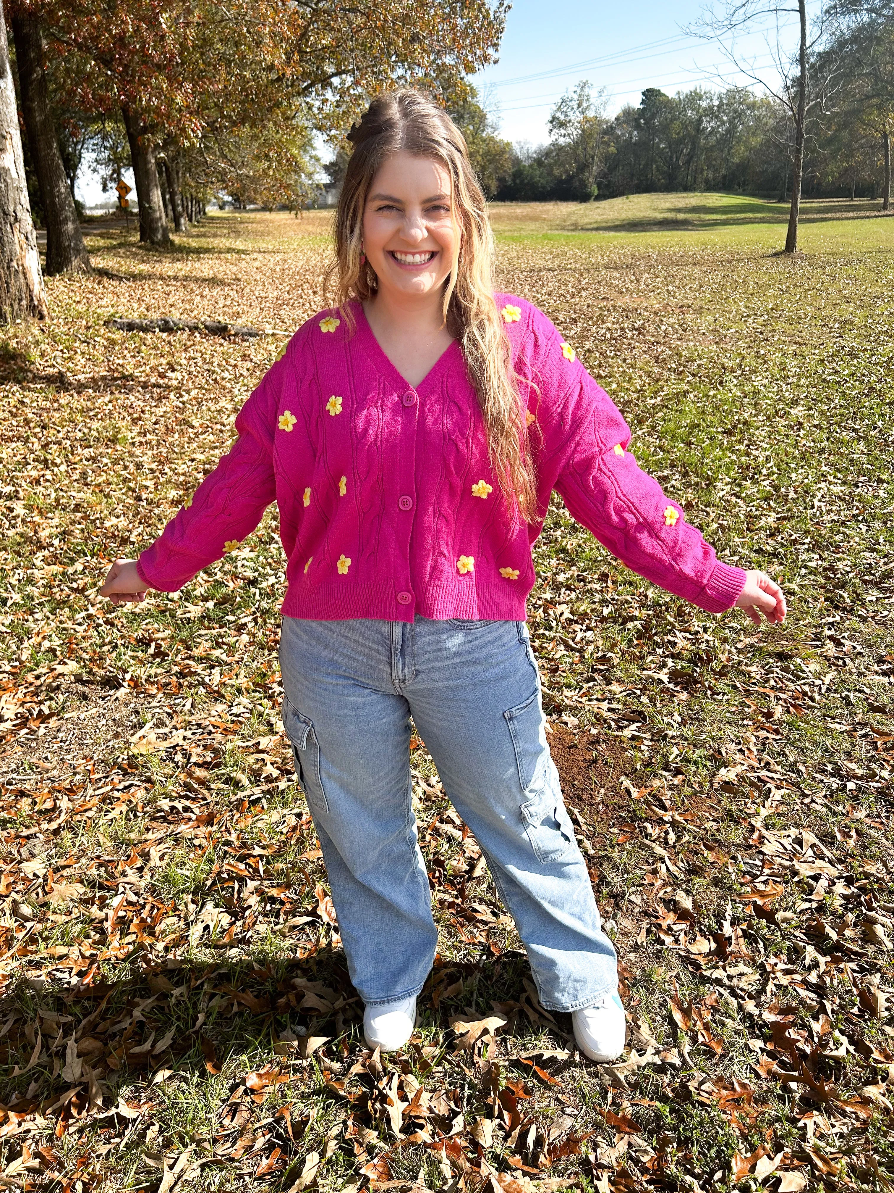 Pink Lemonade 3D Floral Sweater