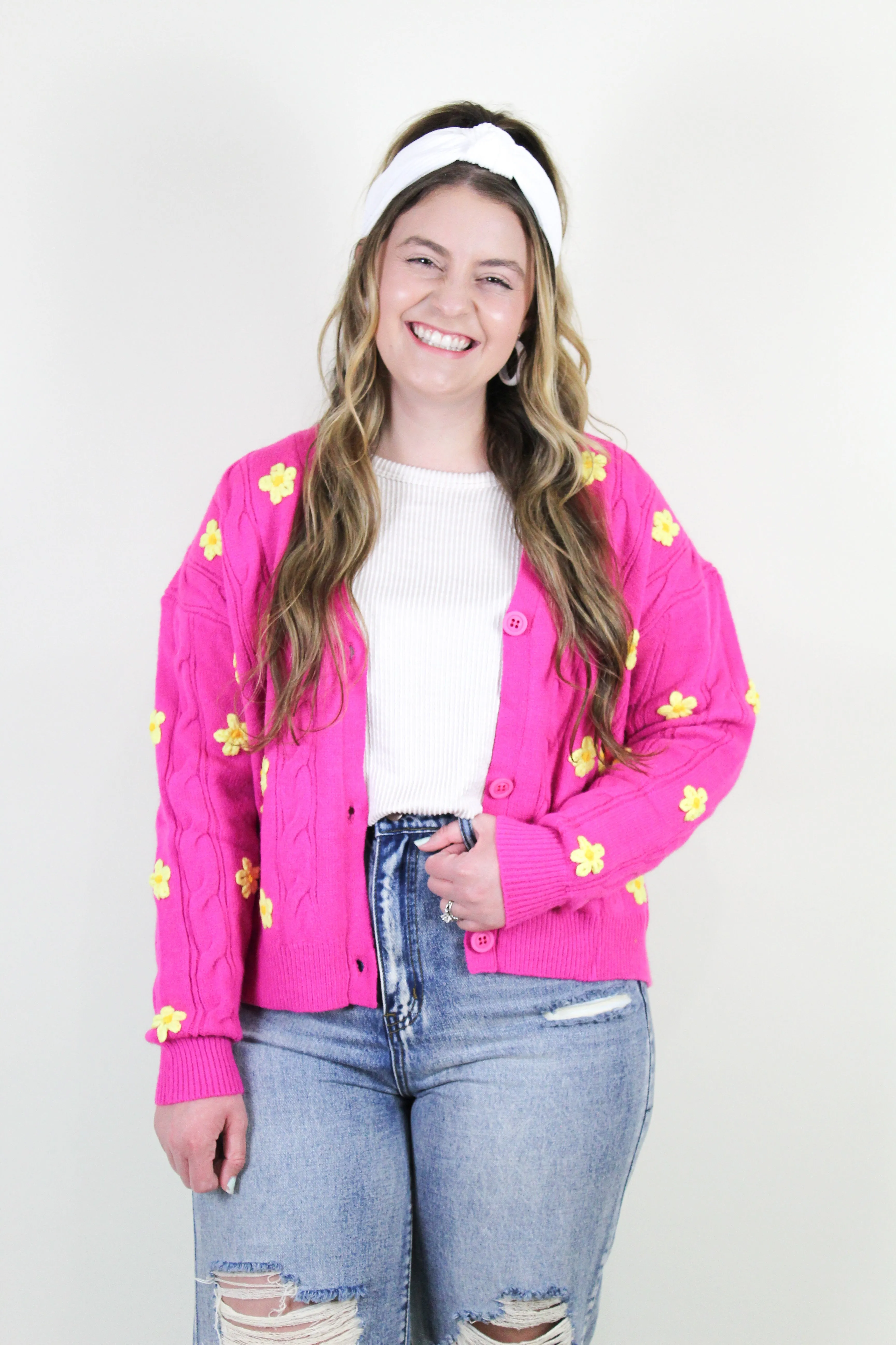 Pink Lemonade 3D Floral Sweater