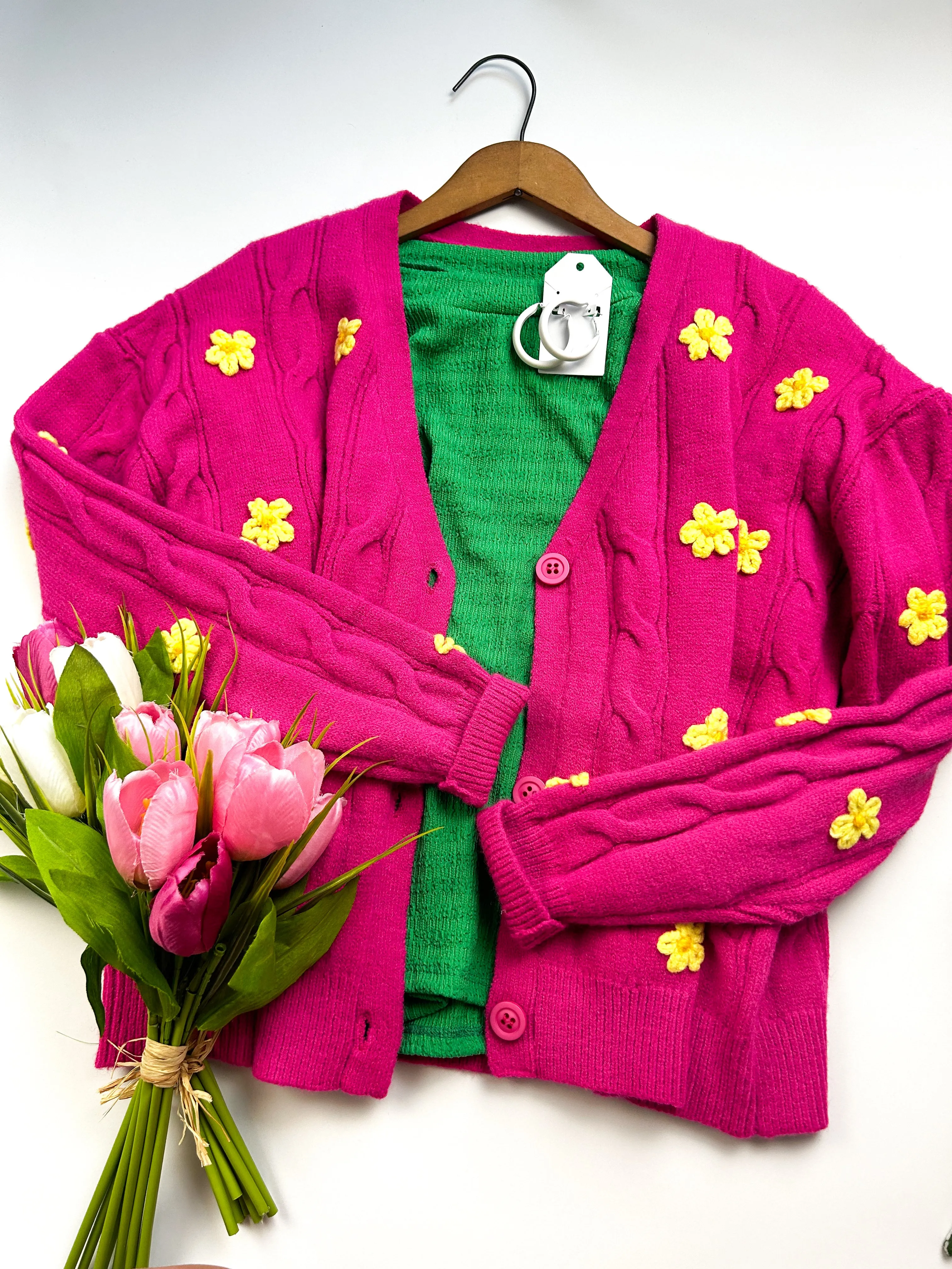 Pink Lemonade 3D Floral Sweater