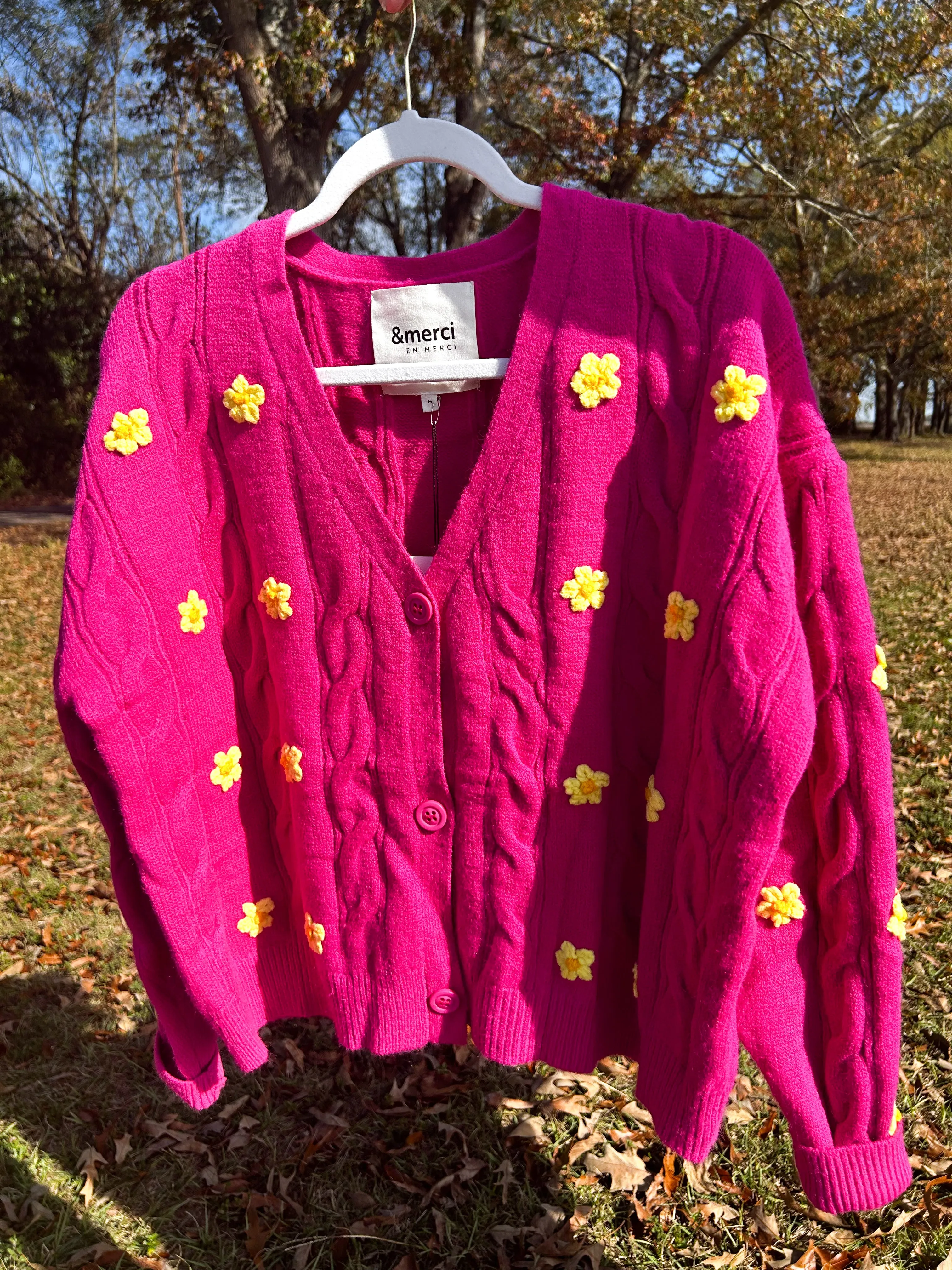 Pink Lemonade 3D Floral Sweater