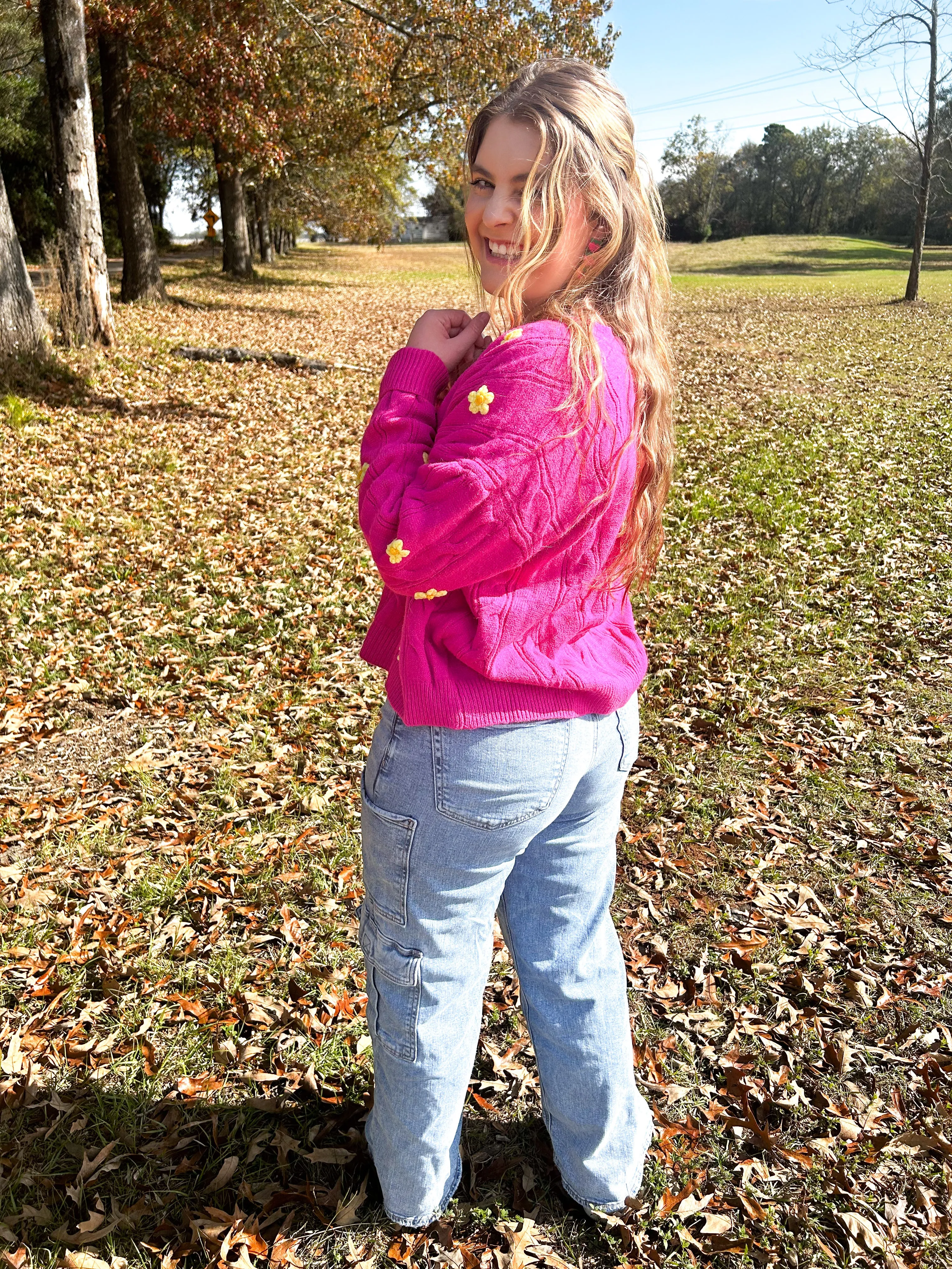Pink Lemonade 3D Floral Sweater