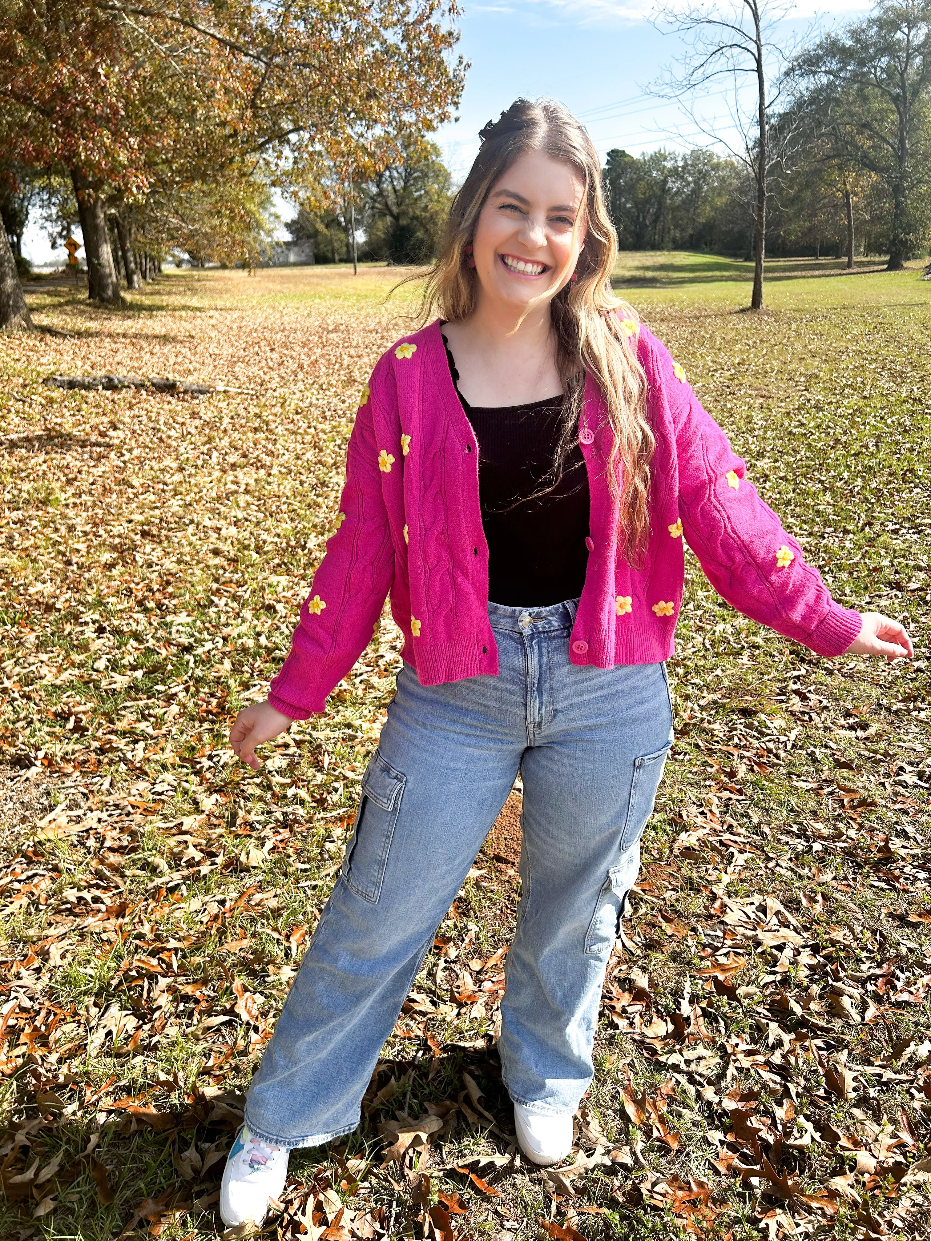 Pink Lemonade 3D Floral Sweater