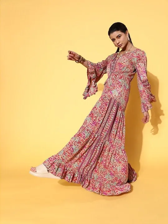 Pretty Pink Indian Maxi Dress