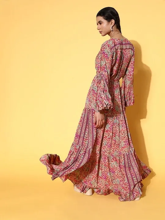 Pretty Pink Indian Maxi Dress