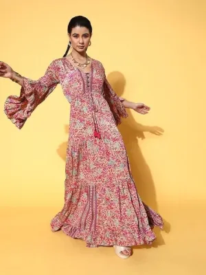 Pretty Pink Indian Maxi Dress