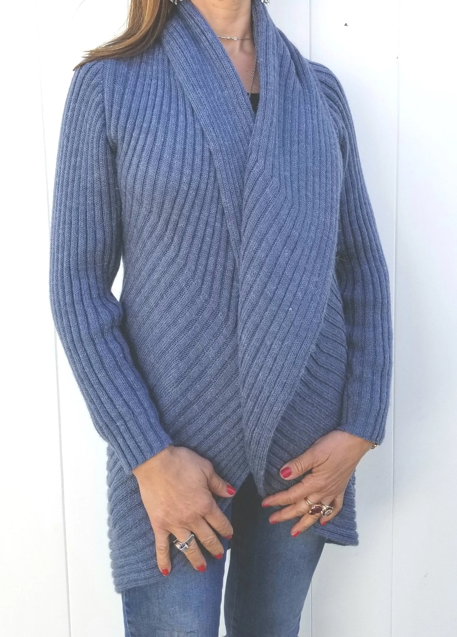 "Serena" Open Front Rounded Cardigan