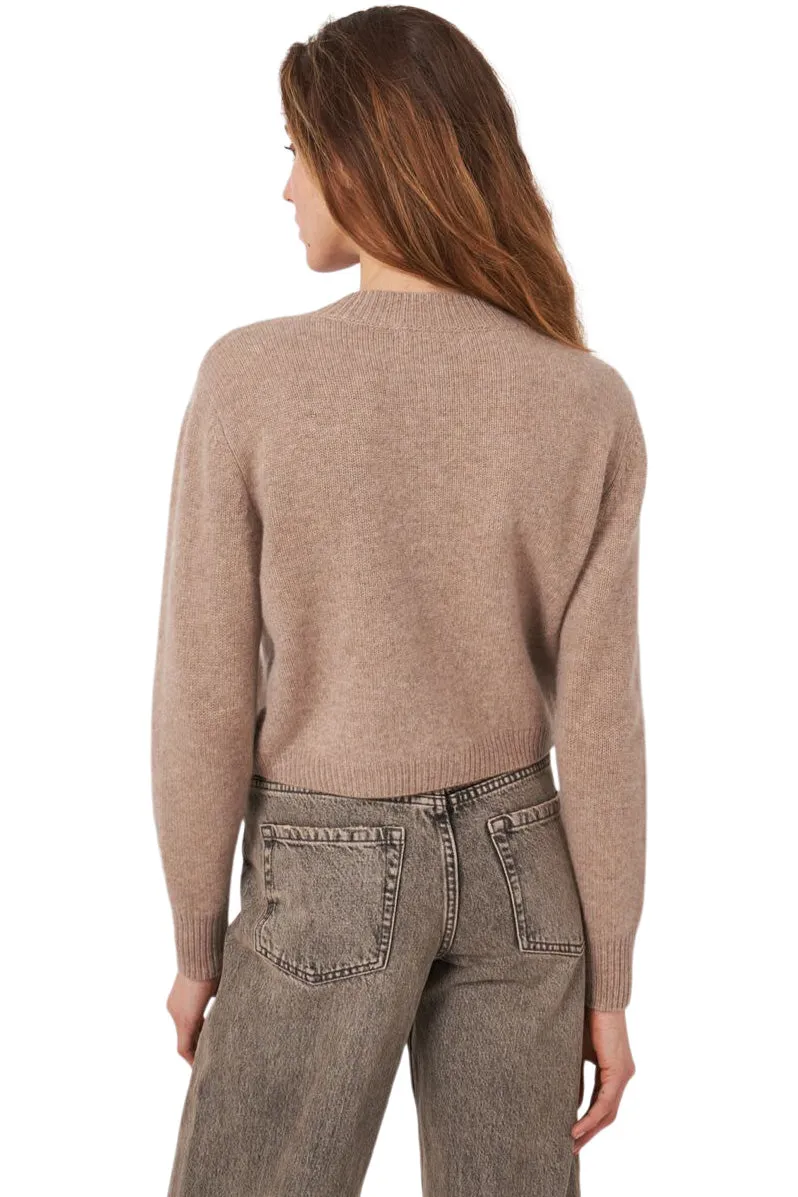 Repeat Cashmere Chunky Knit Cardigan in Taupe