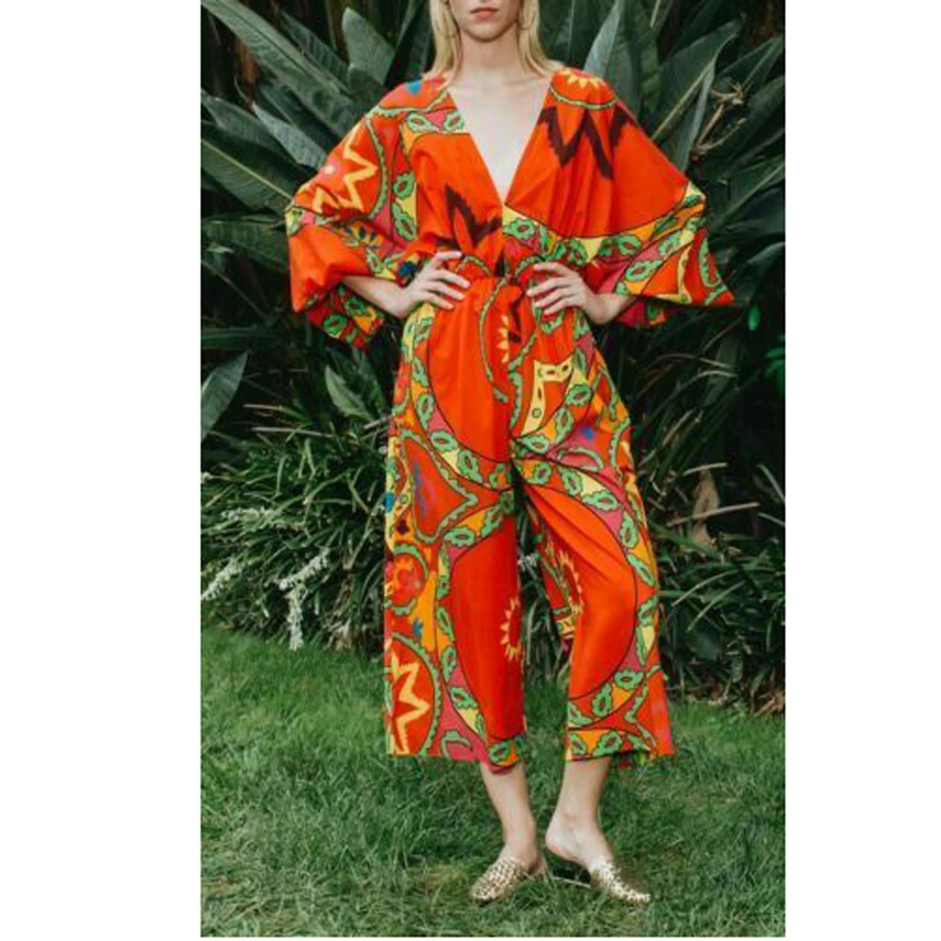 Rhode Resort Blake Printed Wide Leg Jumpsuit Dress