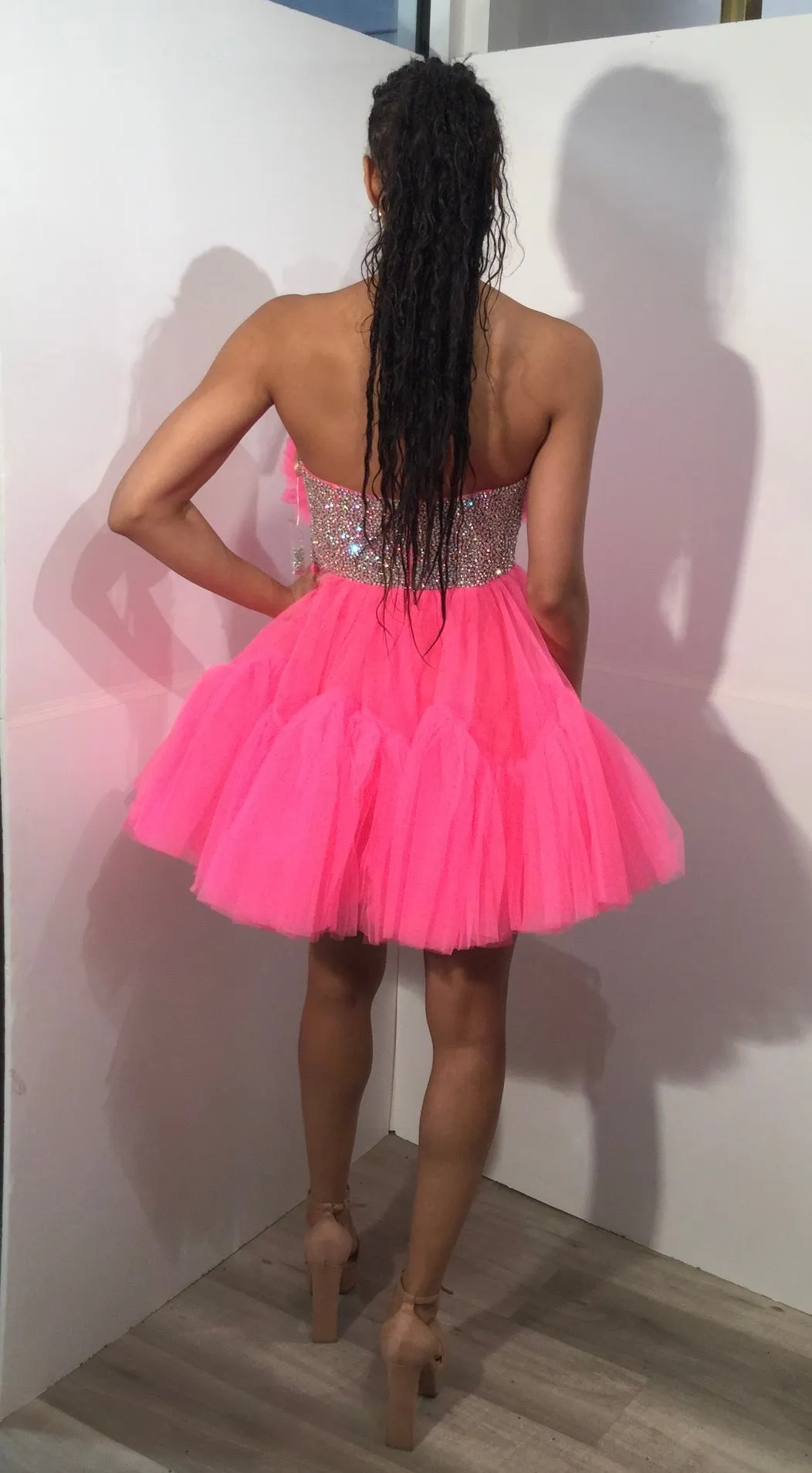 Rosette Short Strapless A-line Dress by Jovani 40186
