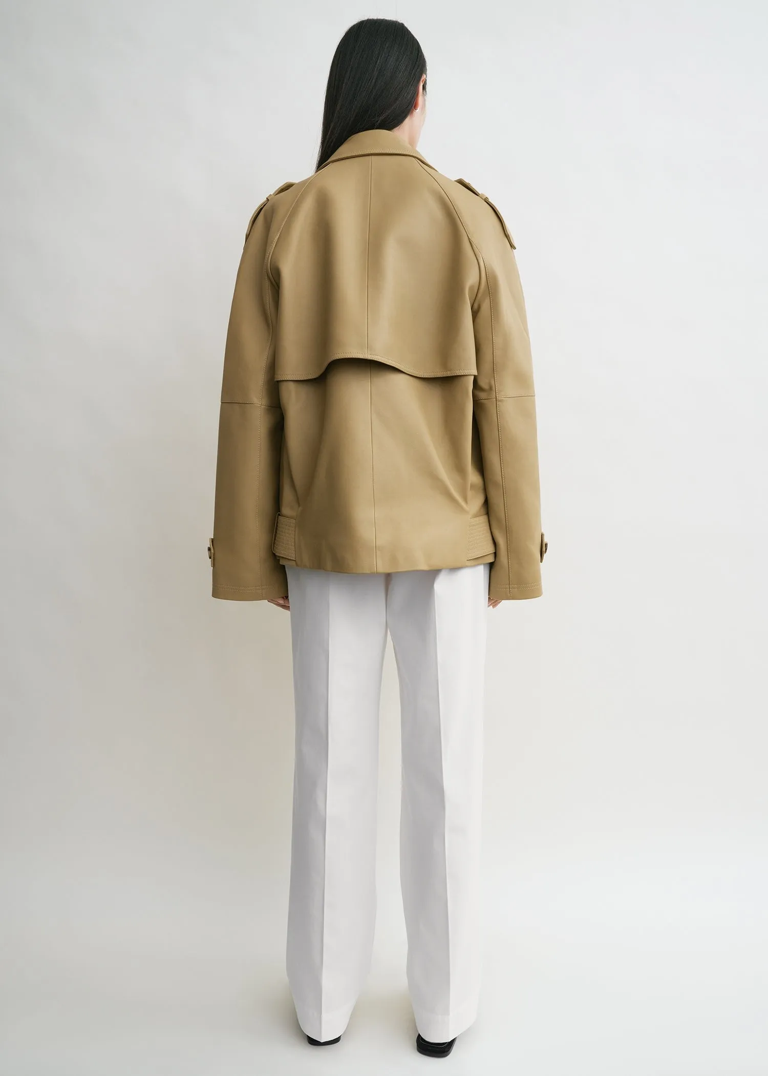 Short leather trench desert