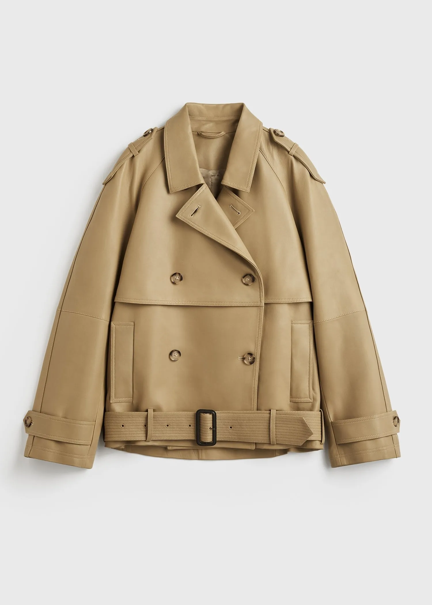 Short leather trench desert