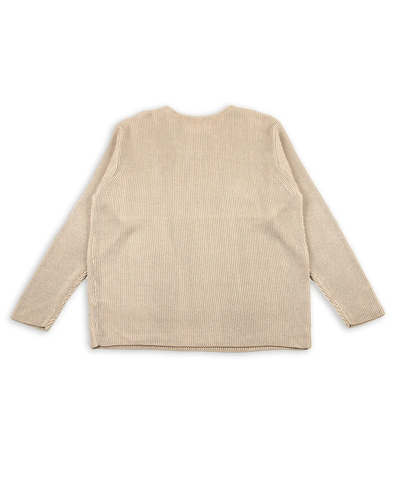 Silk Hand Knitting Heavyweight Rib Pullover - Beige 8