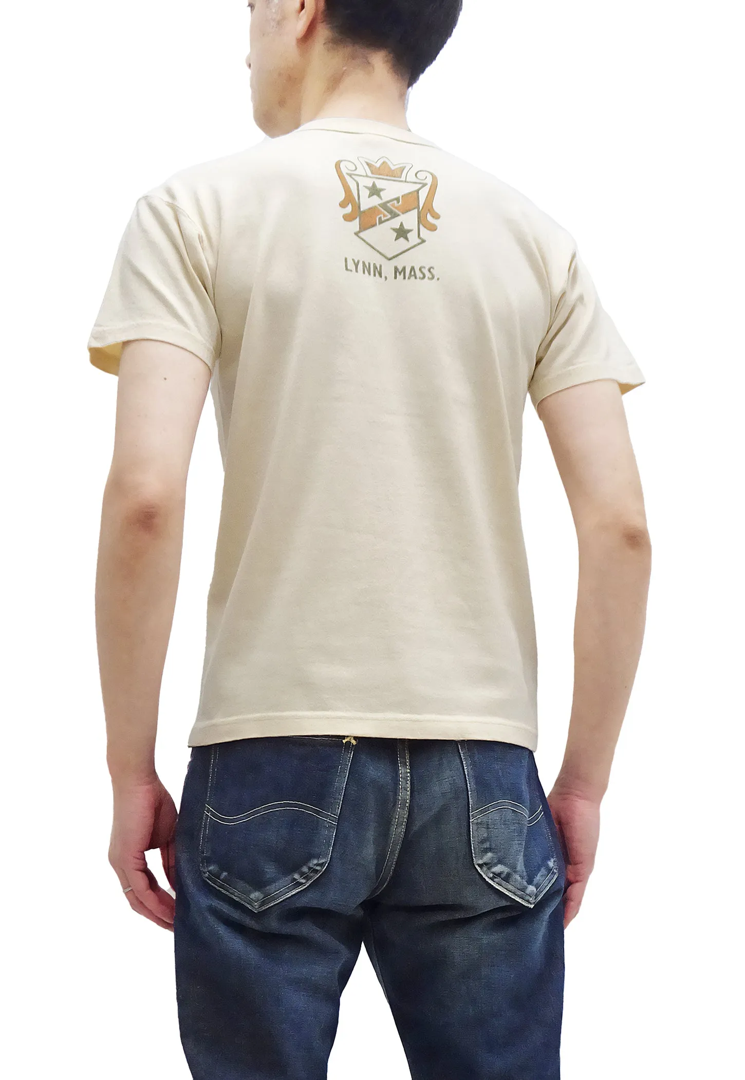 TOYS McCOY T-Shirt Men's Star Sportwear Logo Graphic Garment-Dyed Heavyweight Short Sleeve Loopwheel Tee TMC2324 040 Faded-Natural