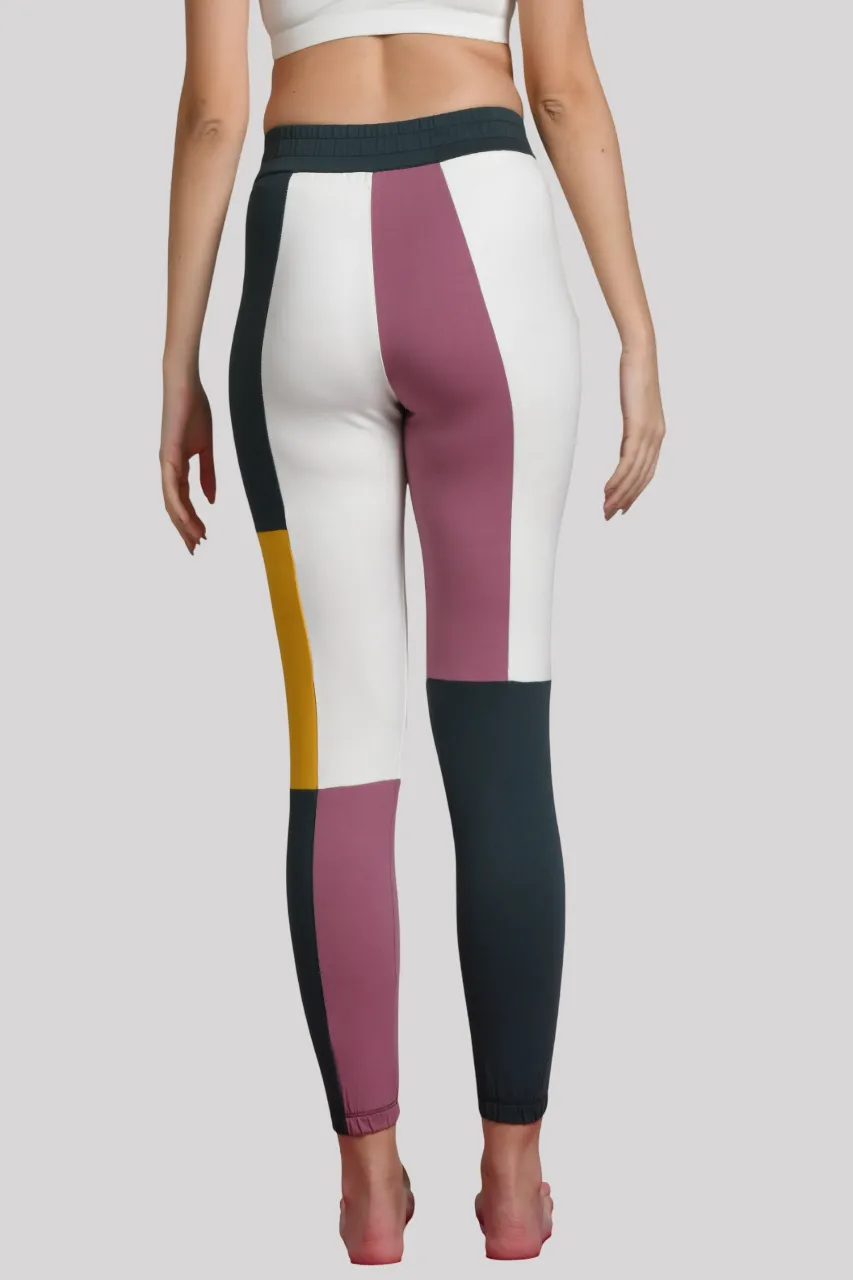 WOMEN’S COTTON SLIM-FIT JOGGERS WITH MULTI-COLOR PATTERN & TWO SIDE POCKETS