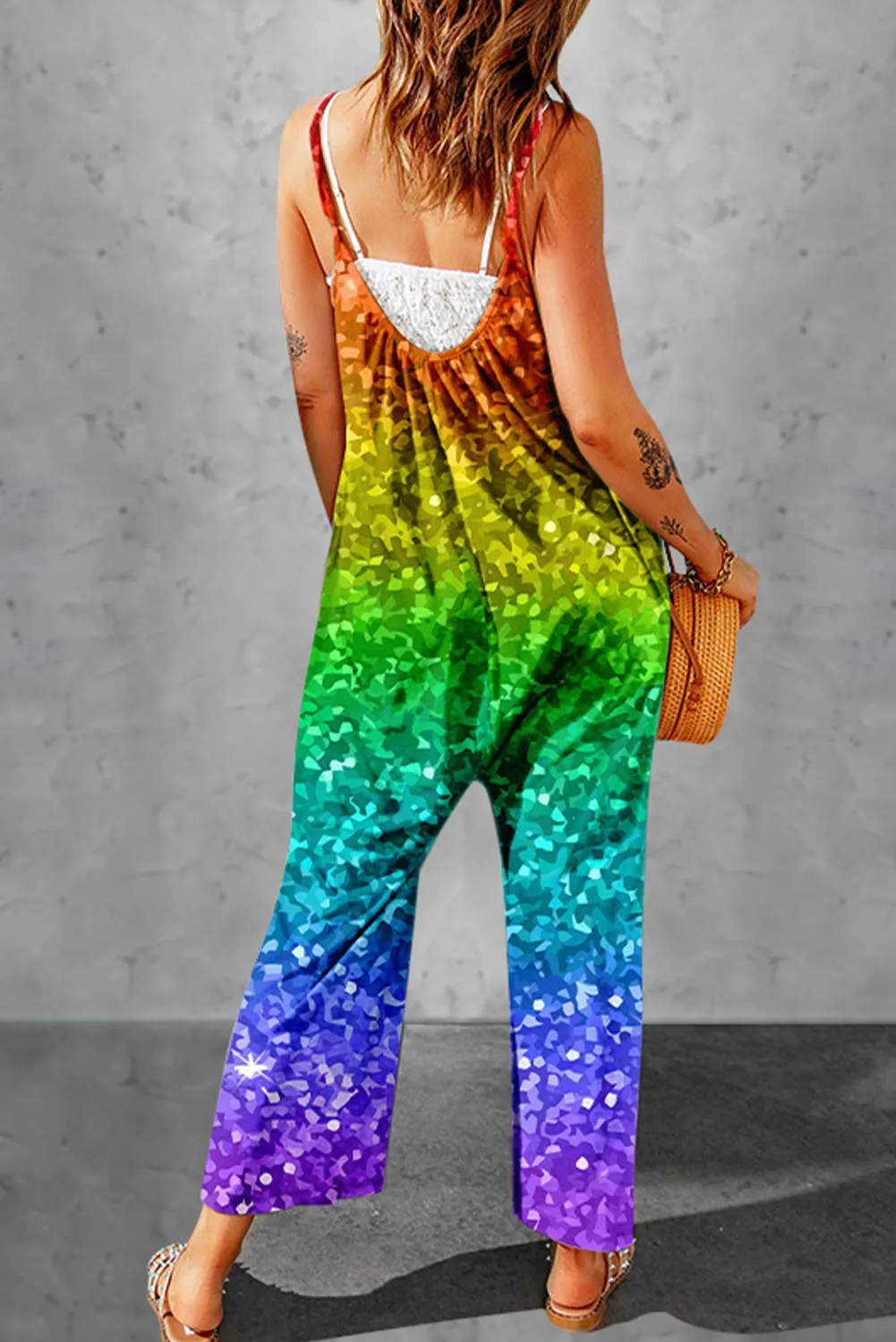 Women's Ombre Multicolor  Graphic Casual Jumpsuits