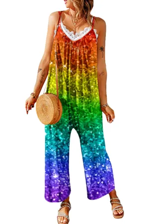 Women's Ombre Multicolor  Graphic Casual Jumpsuits